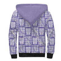Aloha Hawaii Tiki Palaka Motifs Sherpa Hoodie Honohono Lei Purple Elegant Vibes LT14 - Polynesian Pride