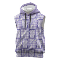 Aloha Hawaii Tiki Palaka Motifs Sleeveless Hoodie Honohono Lei Purple Elegant Vibes LT14 Purple - Polynesian Pride