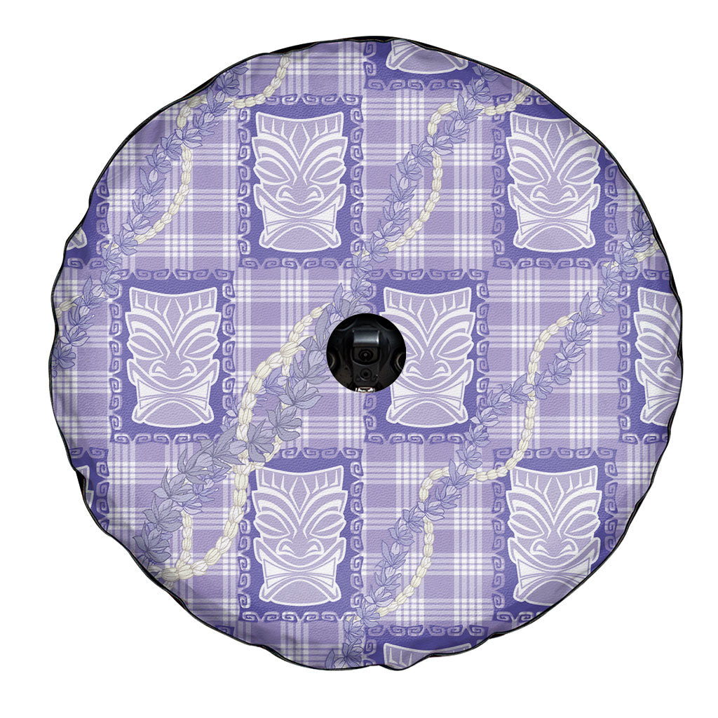 Aloha Hawaii Tiki Palaka Motifs Spare Tire Cover Honohono Lei Purple Elegant Vibes LT14 - Polynesian Pride
