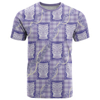 Aloha Hawaii Tiki Palaka Motifs T Shirt Honohono Lei Purple Elegant Vibes LT14 Purple - Polynesian Pride