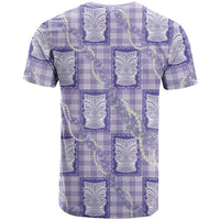 Aloha Hawaii Tiki Palaka Motifs T Shirt Honohono Lei Purple Elegant Vibes LT14 - Polynesian Pride