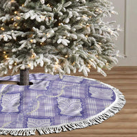 Aloha Hawaii Tiki Palaka Motifs Tree Skirt Honohono Lei Purple Elegant Vibes LT14 - Polynesian Pride