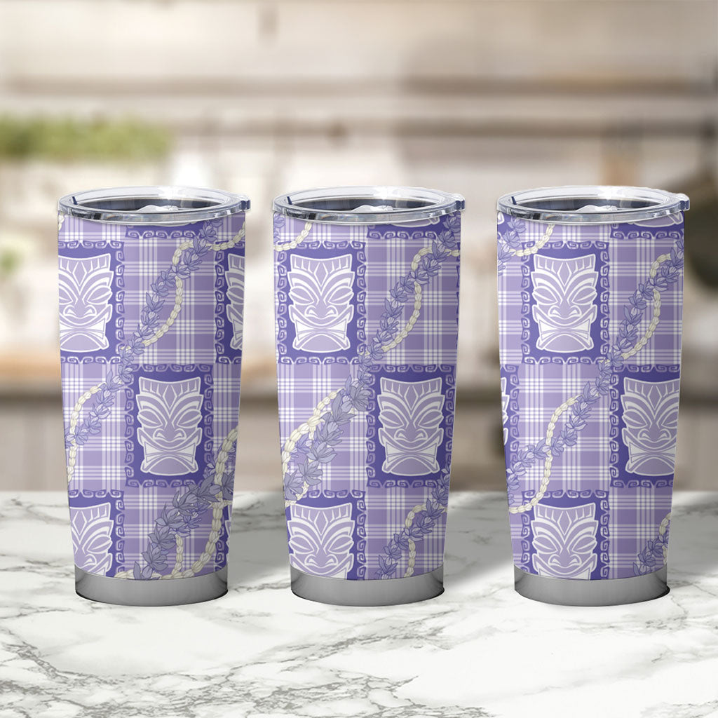Aloha Hawaii Tiki Palaka Motifs Tumbler Cup Honohono Lei Purple Elegant Vibes LT14 - Polynesian Pride