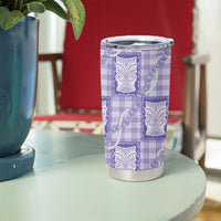 Aloha Hawaii Tiki Palaka Motifs Tumbler Cup Honohono Lei Purple Elegant Vibes LT14 - Polynesian Pride
