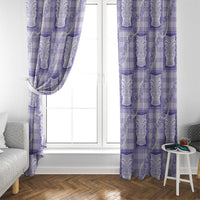 Aloha Hawaii Tiki Palaka Motifs Window Curtain Honohono Lei Purple Elegant Vibes