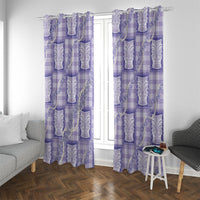 Aloha Hawaii Tiki Palaka Motifs Window Curtain Honohono Lei Purple Elegant Vibes