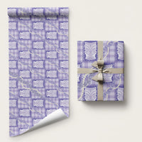 Aloha Hawaii Tiki Palaka Motifs Wrapping Paper Honohono Lei Purple Elegant Vibes