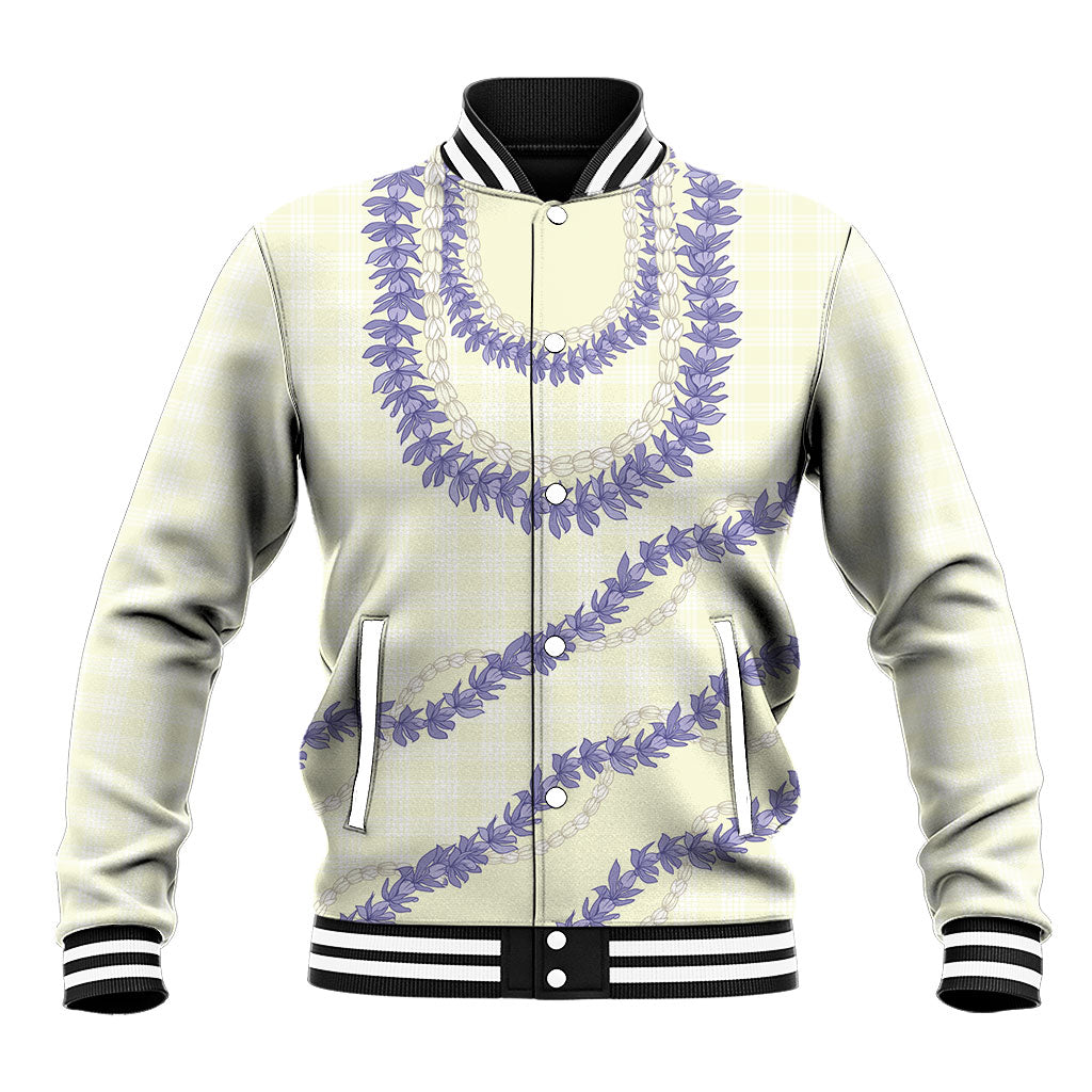 Hawaii Honohono Palaka Motifs Baseball Jacket Hawaiian Orchid Lei