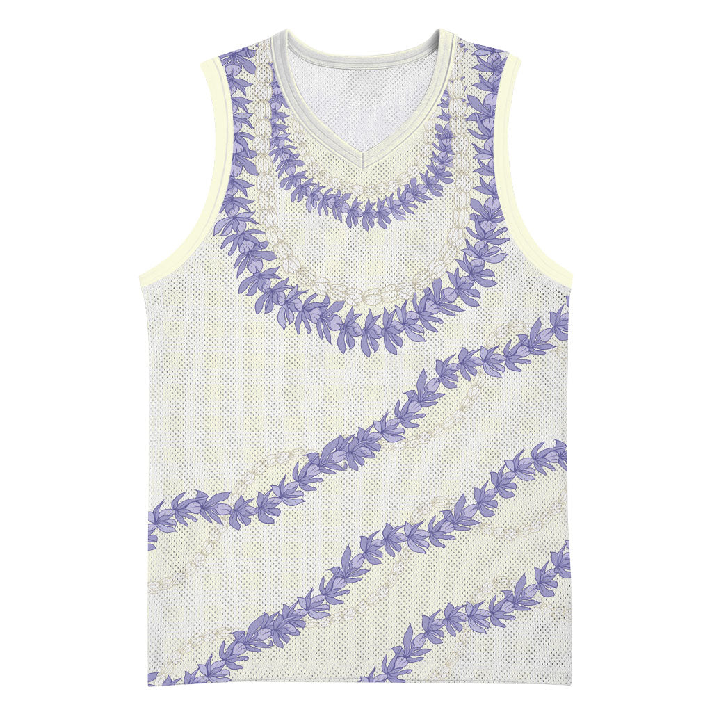Hawaii Honohono Palaka Motifs Basketball Jersey Hawaiian Orchid Lei