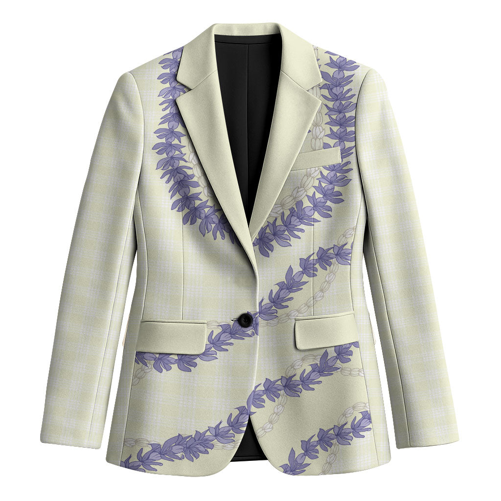 Hawaii Honohono Palaka Motifs Blazer Hawaiian Orchid Lei