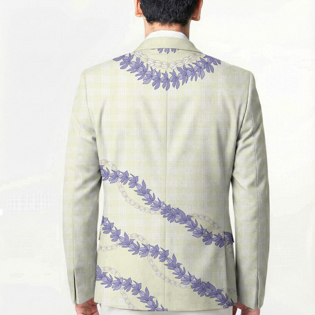 Hawaii Honohono Palaka Motifs Blazer Hawaiian Orchid Lei