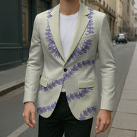 Hawaii Honohono Palaka Motifs Blazer Hawaiian Orchid Lei