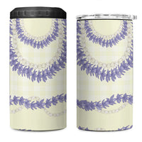 Hawaii Honohono Palaka Motifs 4 in 1 Can Cooler Tumbler Hawaiian Orchid Lei LT14 One Size: 16 oz Cream - Polynesian Pride