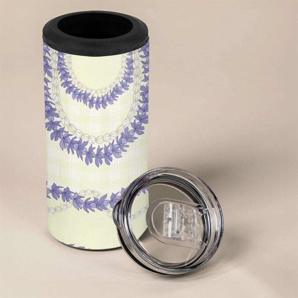 Hawaii Honohono Palaka Motifs 4 in 1 Can Cooler Tumbler Hawaiian Orchid Lei LT14 - Polynesian Pride