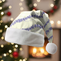 Hawaii Honohono Palaka Motifs Christmas Santa Hat Hawaiian Orchid Lei LT14 Without Fur Cream - Polynesian Pride