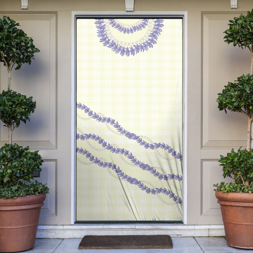Hawaii Honohono Palaka Motifs Door Cover Hawaiian Orchid Lei