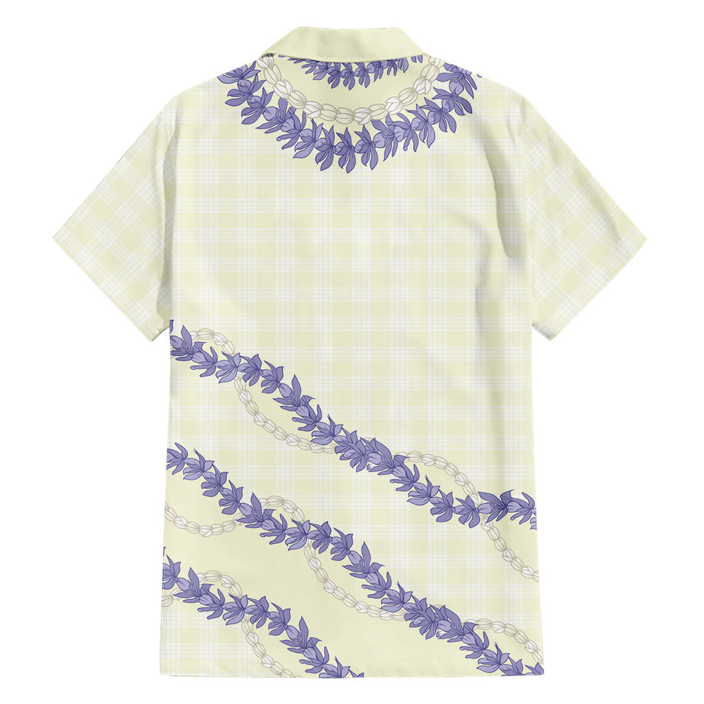 Hawaii Honohono Palaka Motifs Family Matching Short Sleeve Bodycon Dress and Hawaiian Shirt Hawaiian Orchid Lei