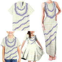 Hawaii Honohono Palaka Motifs Family Matching Tank Maxi Dress and Hawaiian Shirt Hawaiian Orchid Lei LT14 - Polynesian Pride