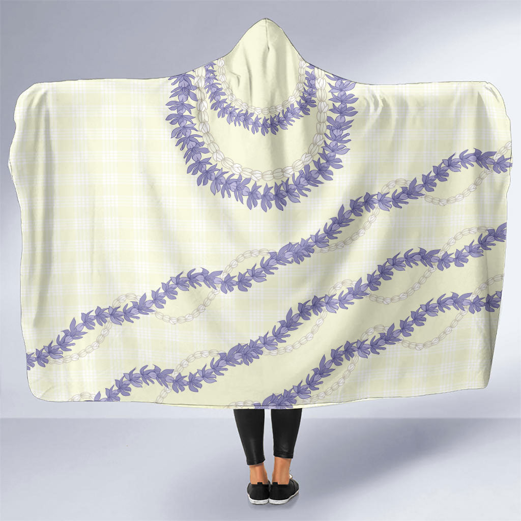 Hawaii Honohono Palaka Motifs Hooded Blanket Hawaiian Orchid Lei