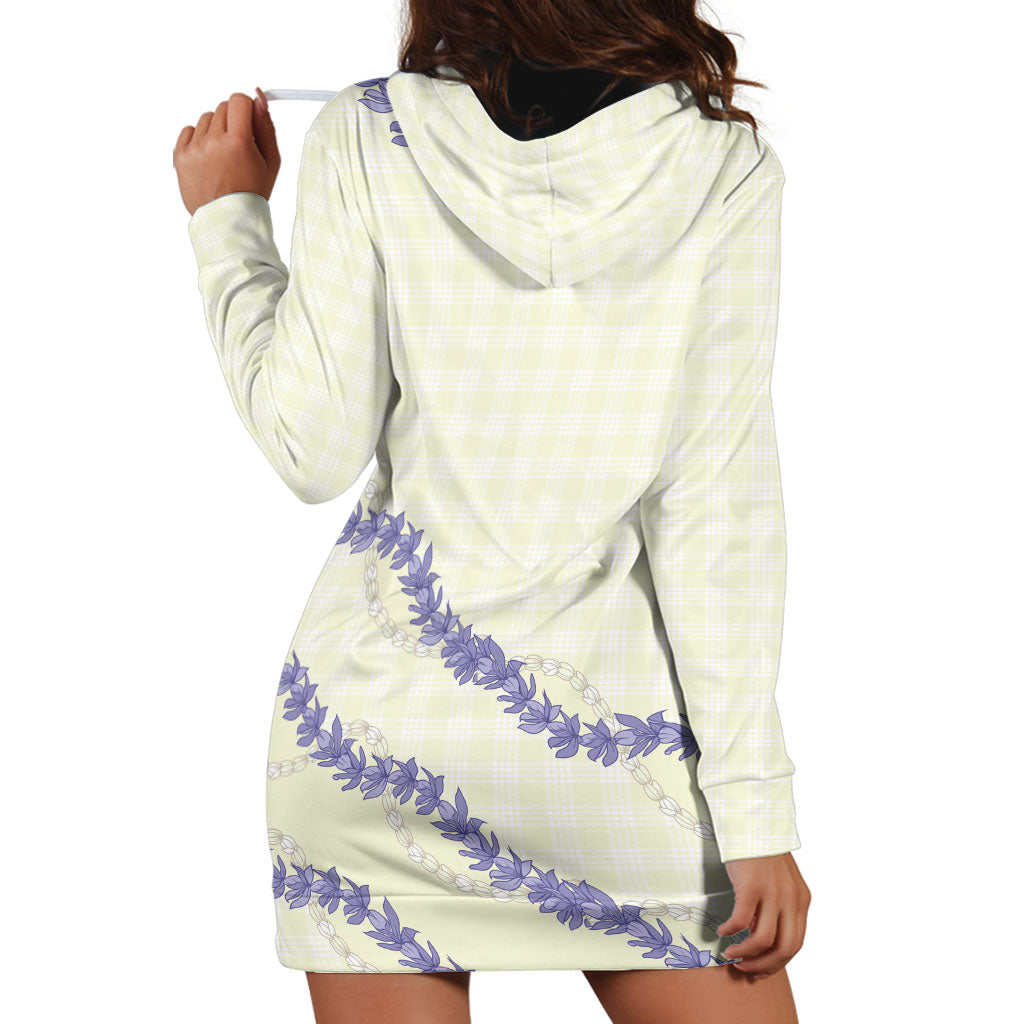 Hawaii Honohono Palaka Motifs Hoodie Dress Hawaiian Orchid Lei LT14 - Polynesian Pride
