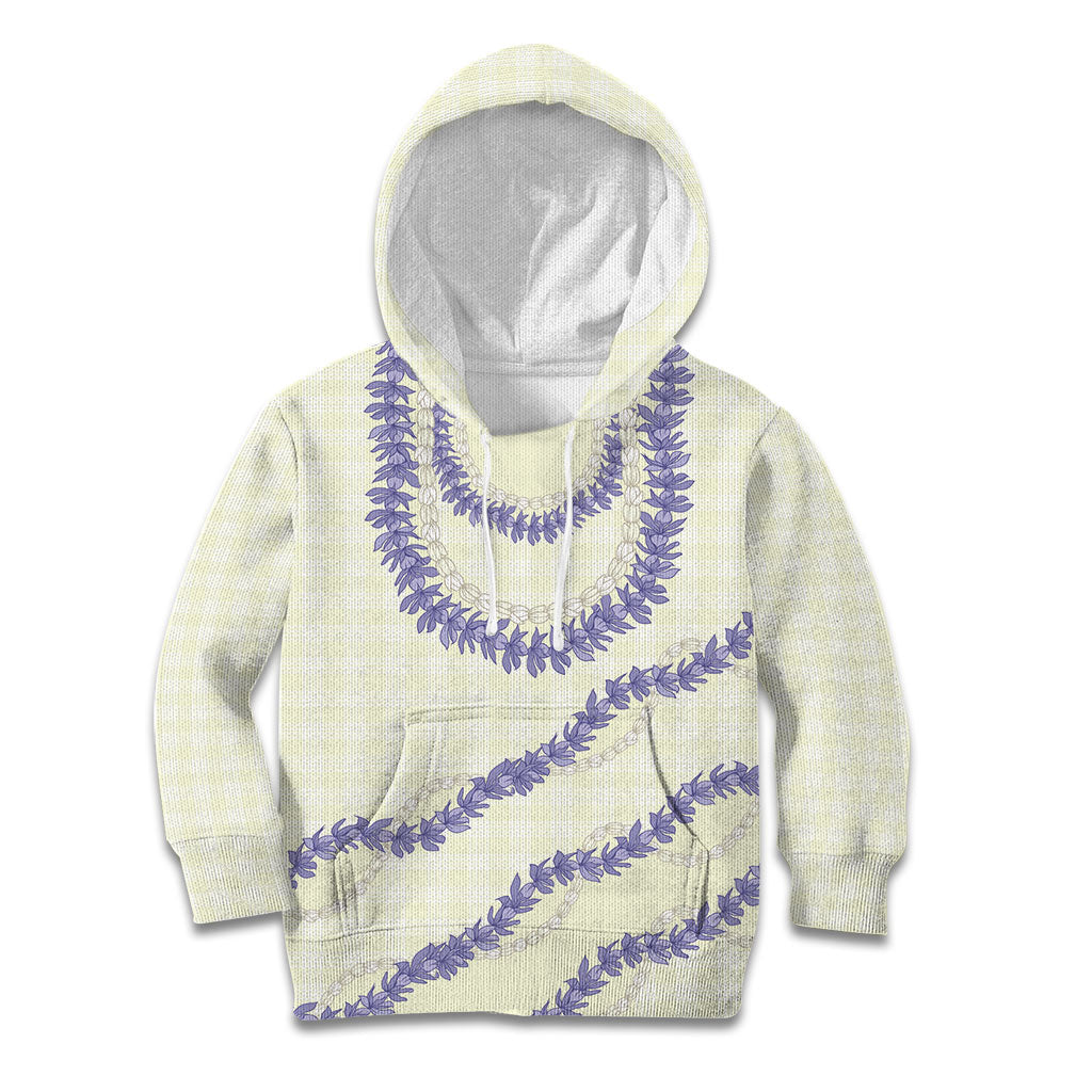 Hawaii Honohono Palaka Motifs Kid Hoodie Hawaiian Orchid Lei