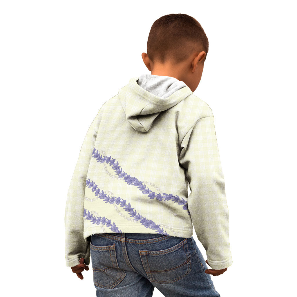 Hawaii Honohono Palaka Motifs Kid Hoodie Hawaiian Orchid Lei