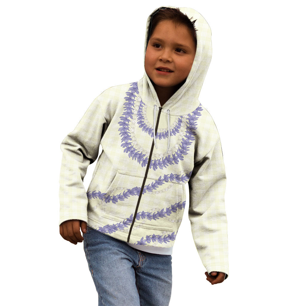 Hawaii Honohono Palaka Motifs Kid Hoodie Hawaiian Orchid Lei