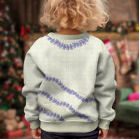 Hawaii Honohono Palaka Motifs Kid Ugly Christmas Sweater Hawaiian Orchid Lei LT14 - Polynesian Pride