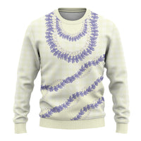 Hawaii Honohono Palaka Motifs Ugly Christmas Sweater Hawaiian Orchid Lei LT14 - Polynesian Pride