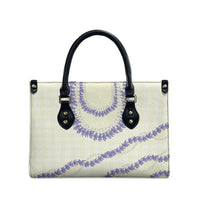 Hawaii Honohono Palaka Motifs Leather Bag Hawaiian Orchid Lei