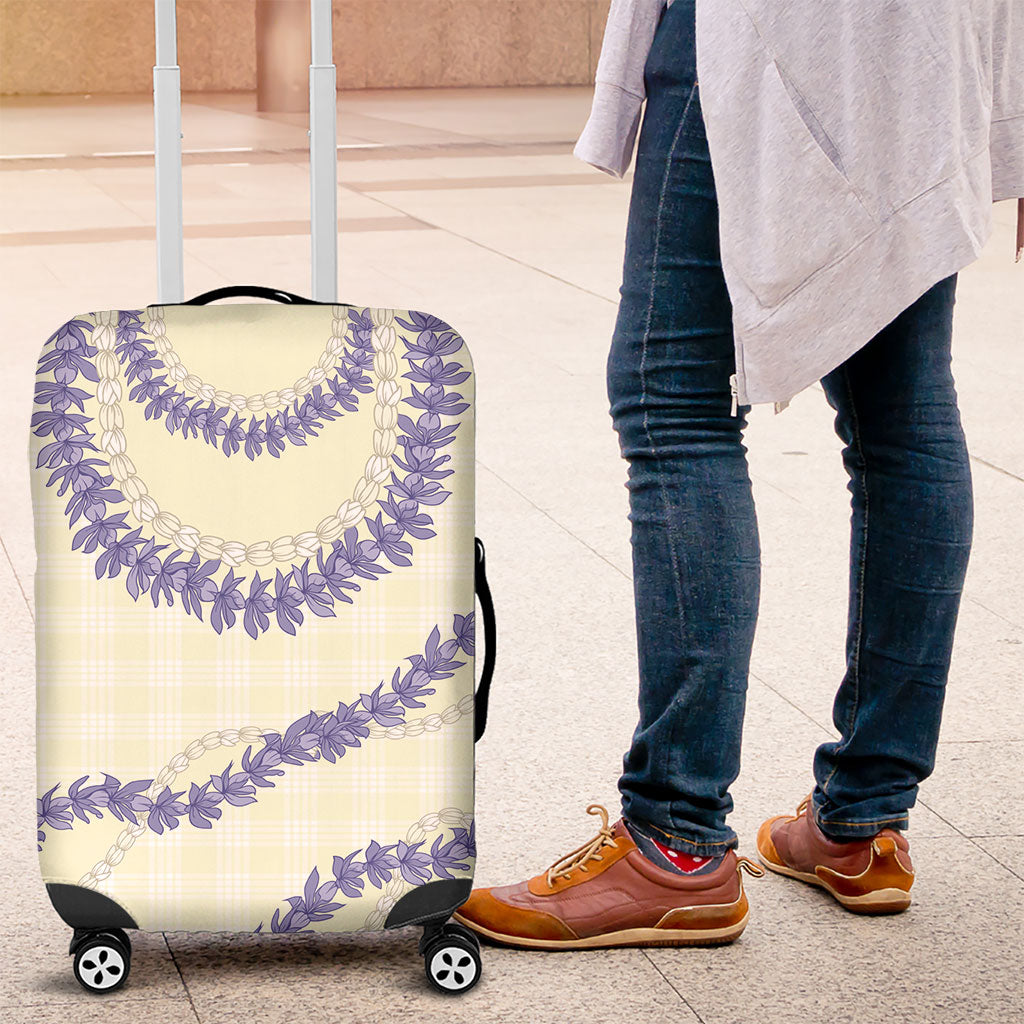 Hawaii Honohono Palaka Motifs Luggage Cover Hawaiian Orchid Lei