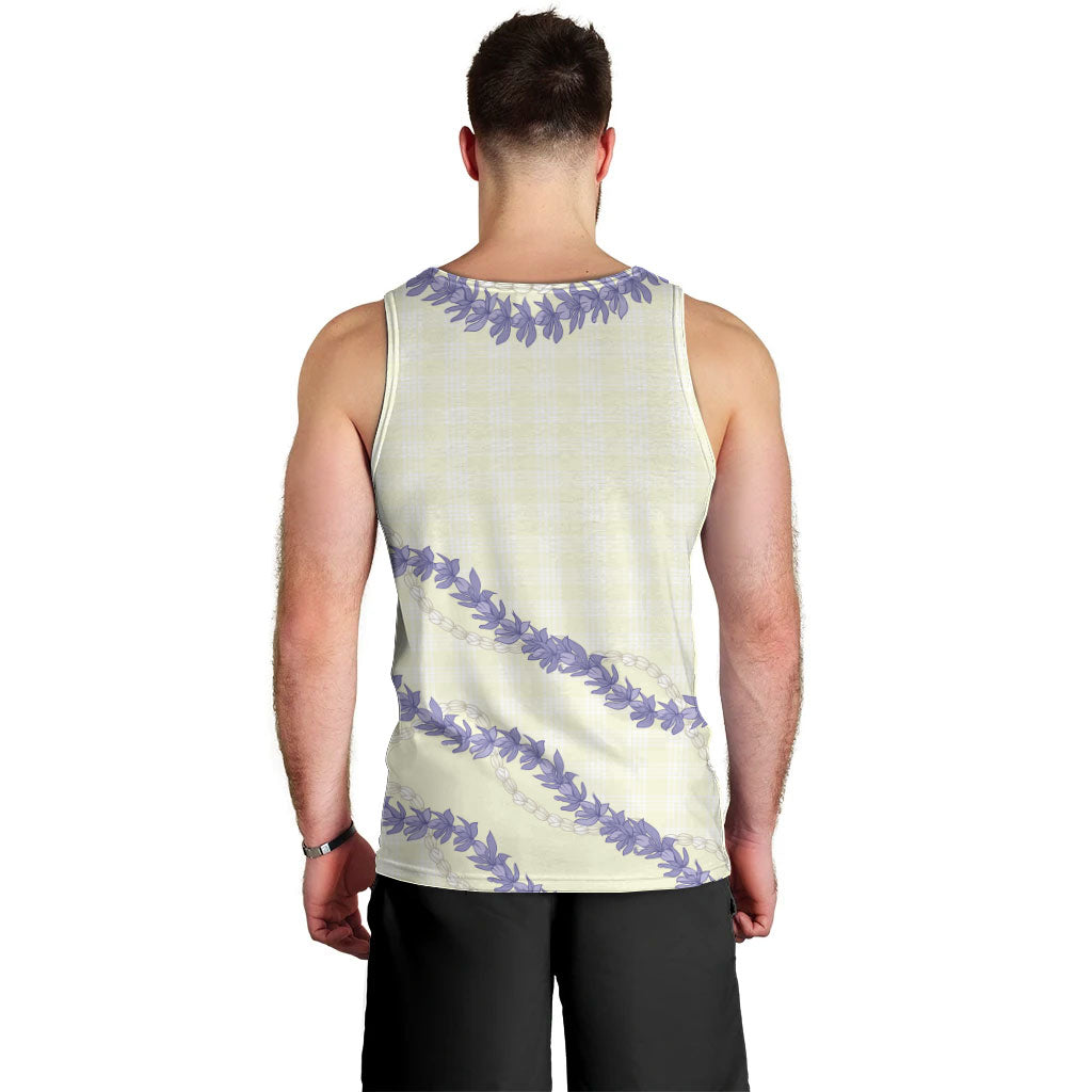 Hawaii Honohono Palaka Motifs Men Tank Top Hawaiian Orchid Lei