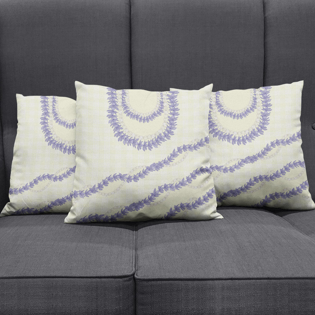Hawaii Honohono Palaka Motifs Pillow Cover Hawaiian Orchid Lei