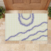 Hawaii Honohono Palaka Motifs Rubber Doormat Hawaiian Orchid Lei