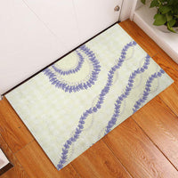 Hawaii Honohono Palaka Motifs Rubber Doormat Hawaiian Orchid Lei