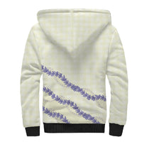 Hawaii Honohono Palaka Motifs Sherpa Hoodie Hawaiian Orchid Lei