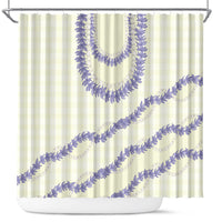 Hawaii Honohono Palaka Motifs Shower Curtain Hawaiian Orchid Lei