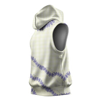 Hawaii Honohono Palaka Motifs Sleeveless Hoodie Hawaiian Orchid Lei