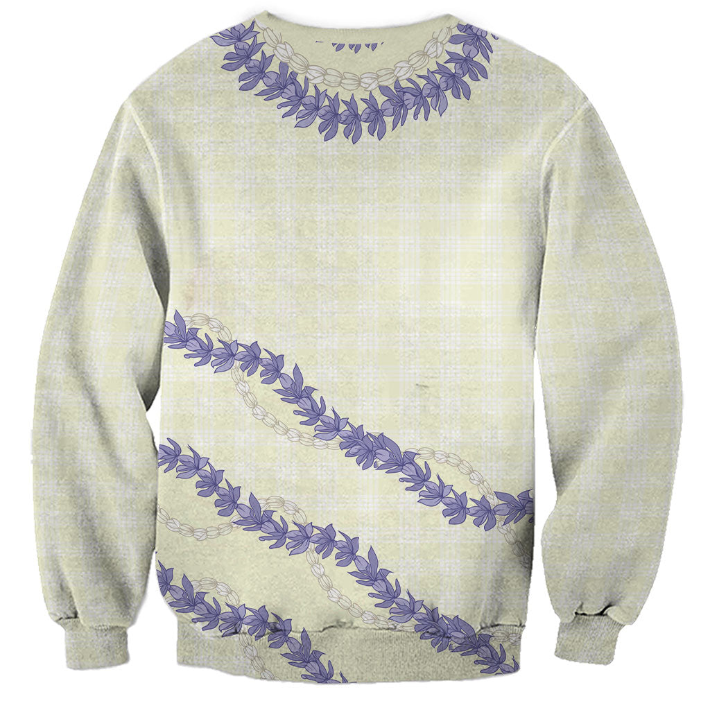 Hawaii Honohono Palaka Motifs Sweatshirt Hawaiian Orchid Lei