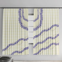 Hawaii Honohono Palaka Motifs Window Curtain Hawaiian Orchid Lei