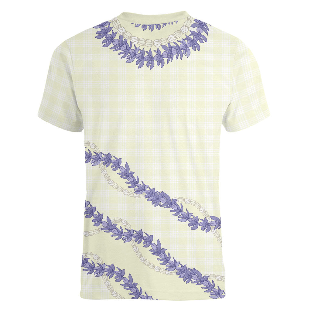 Hawaii Honohono Palaka Motifs Women V-Neck T-Shirt Hawaiian Orchid Lei LT14 - Polynesian Pride