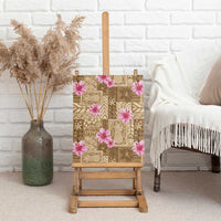 Beige Hawaii Hibiscus With Tropical Flowers Motifs Canvas Wall Art - Polynesian Pride