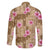 Beige Hawaii Hibiscus With Tropical Flowers Motifs Family Matching Long Sleeve Bodycon Dress and Hawaiian Shirt - Polynesian Pride