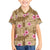 Beige Hawaii Hibiscus With Tropical Flowers Motifs Family Matching Short Sleeve Bodycon Dress and Hawaiian Shirt - Polynesian Pride