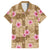 Beige Hawaii Hibiscus With Tropical Flowers Motifs Family Matching Tank Maxi Dress and Hawaiian Shirt - Polynesian Pride