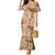 Beige Hawaii Hibiscus With Tropical Flowers Motifs Mermaid Dress - Polynesian Pride
