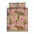 Beige Hawaii Hibiscus With Tropical Flowers Motifs Quilt Bed Set - Polynesian Pride