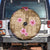 Beige Hawaii Hibiscus With Tropical Flowers Motifs Spare Tire Cover - Polynesian Pride