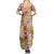 Beige Hawaii Hibiscus With Tropical Flowers Motifs Summer Maxi Dress - Polynesian Pride