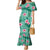 Cyan Hawaii Hibiscus With Tropical Flowers Motifs Family Matching Mermaid Dress and Hawaiian Shirt - Polynesian Pride
